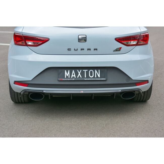 Maxton Design Heckdiffusor Ansatz für Seat Leon III Cupra schwarz Hochglanz