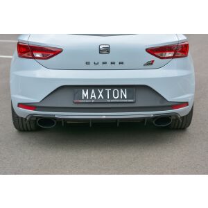 Maxton Design Heckdiffusor Ansatz für Seat Leon III Cupra schwarz Hochglanz