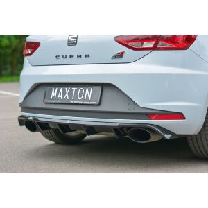 Maxton Design Heckdiffusor Ansatz für Seat Leon III Cupra schwarz Hochglanz