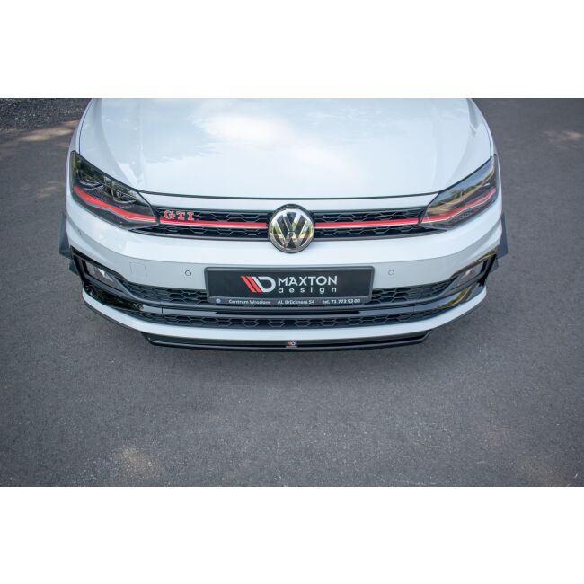 Maxton Design Front Ansatz V.4 / V4 für VW Polo GTI Mk6 schwarz Hochglanz