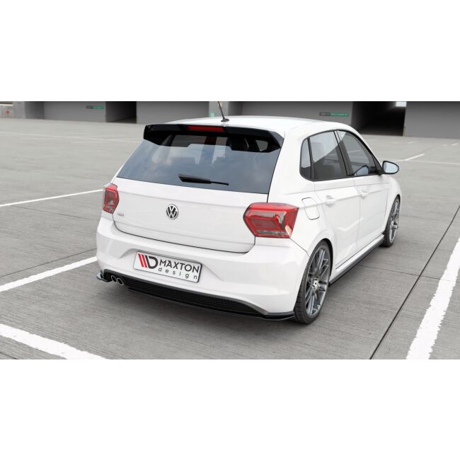 Maxton Design Heck Ansatz Flaps Diffusor V.2 / V2 für VW Polo GTI Mk6 schwarz Hochglanz