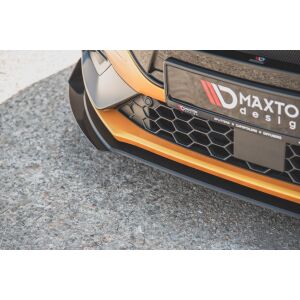 Maxton Design Robuste Racing Front Ansatz für passend +Flaps für Ford Focus ST / ST-Line Mk4 schwarz Hochglanz