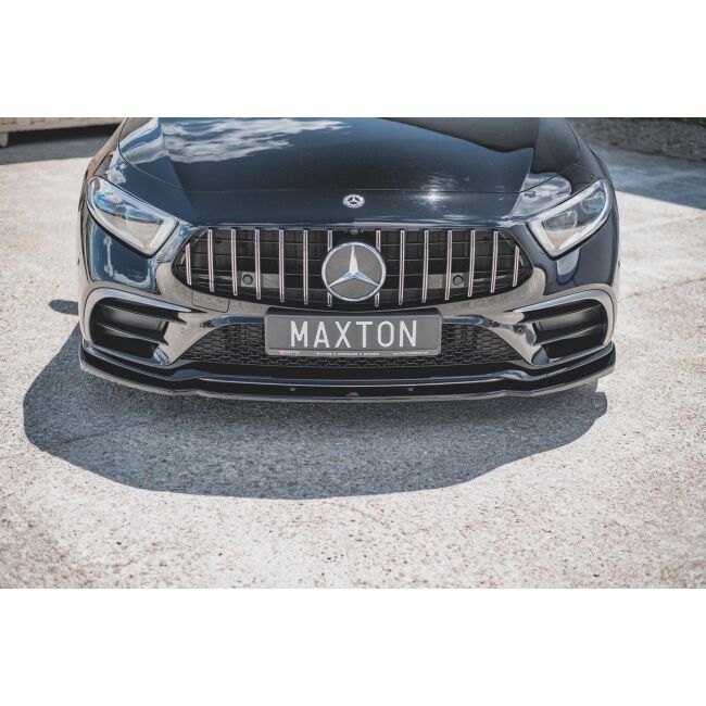 Maxton Design Front Ansatz V.2 / V2 für Mercedes-Benz CLS AMG-Line / 53AMG C257 schwarz Hochglanz