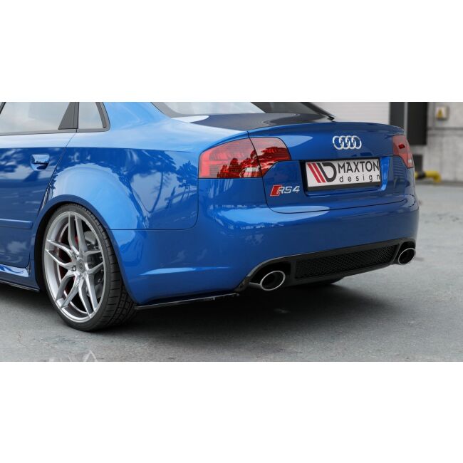 Maxton Design Heck Ansatz Flaps Diffusor V.1 / V1 für Audi RS4 Limousine B7 schwarz Hochglanz