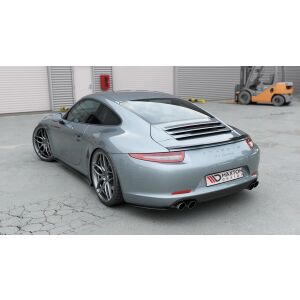 Maxton Design Heck Ansatz Flaps Diffusor für Porsche 911 Carrera 991 schwarz Hochglanz