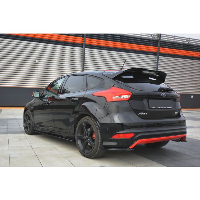 Maxton Design Spoiler CAP für Ford Focus ST-Line Mk3 FL schwarz Hochglanz