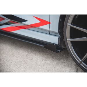 Maxton Design Robuste Racing Seitenschweller Ansatz für für + Front Stoßstangen Racing Flaps passend für Ford Fiesta Mk8 ST / ST-Line schwarz Hochglanz