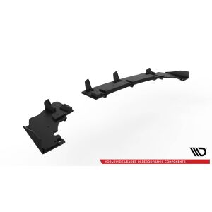 Maxton Design Robuste Racing Heckdiffusor Ansatz +Flaps für Ford Fiesta Mk8 ST schwarz Hochglanz
