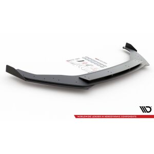 Maxton Design Robuste Racing Front Ansatz für passend +Flaps für VW Golf 7 R / R-Line Facelift schwarz Hochglanz