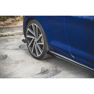 Maxton Design Robuste Racing Seitenschweller Ansatz für für + Flaps VW Golf 7 R / R-Line Facelift schwarz Hochglanz