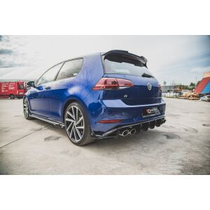 Maxton Design Robuste Racing Seitenschweller Ansatz für für + Flaps VW Golf 7 R / R-Line Facelift schwarz Hochglanz