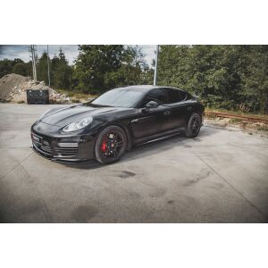 Maxton Design Seitenschweller Ansatz für V.1 / V1 für Porsche Panamera Turbo 970 Facelift schwarz Hochglanz