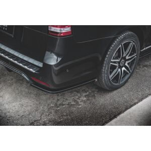 Maxton Design Heck Ansatz Flaps Diffusor V.2 / V2 für Mercedes-Benz V-Klasse AMG-Line W447 Facelift schwarz Hochglanz