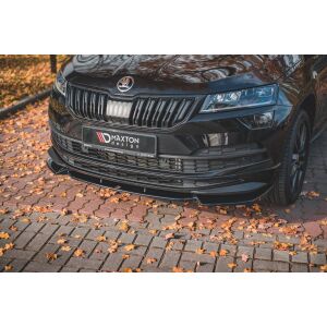 Maxton Design Front Ansatz für Skoda Karoq Sportline schwarz Hochglanz