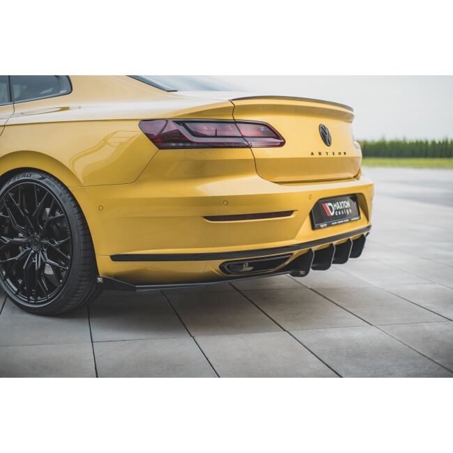 Maxton Design Hintere Seiten Flaps für Volkswagen Arteon R-Line schwarz Hochglanz