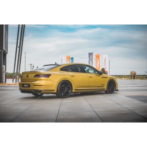 Maxton Design Hintere Seiten Flaps für Volkswagen Arteon R-Line schwarz Hochglanz