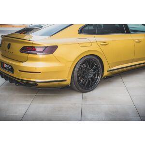 Maxton Design Hintere Seiten Flaps für Volkswagen Arteon R-Line schwarz Hochglanz