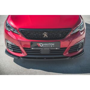 Maxton Design Front Ansatz V.2 / V2 für Peugeot 308 GT Mk2 Facelift schwarz Hochglanz