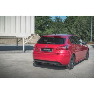 Maxton Design Mittlerer Heckdiffusor Ansatz für Peugeot 308 GT Mk2 Facelift schwarz Hochglanz