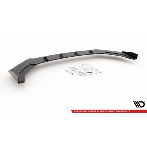 Maxton Design Robuste Racing Front Ansatz für passend +Flaps für Volkswagen Polo GTI Mk6 schwarz Hochglanz