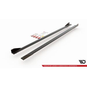 Maxton Design Robuste Racing Seitenschweller Ansatz für für + Flaps Volkswagen Polo GTI Mk6 schwarz Hochglanz