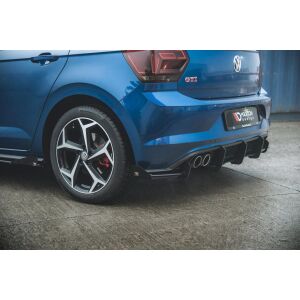 Maxton Design Robuste Racing Heckdiffusor Ansatz +Flaps für Volkswagen Polo GTI Mk6 schwarz Hochglanz