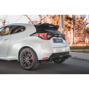 Maxton Design Robuste Racing Heck Ansatz Flaps Diffusor +Flaps für Toyota GR Yaris Mk4 schwarz Hochglanz