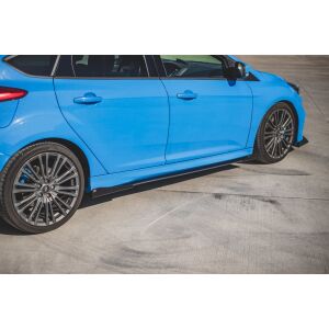 Maxton Design Robuste Racing Seitenschweller Ansatz für für + Flaps Ford Focus RS Mk3 schwarz Hochglanz