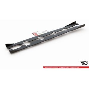 Maxton Design Robuste Racing Seitenschweller Ansatz für für + Flaps Ford Focus RS Mk3 schwarz Hochglanz