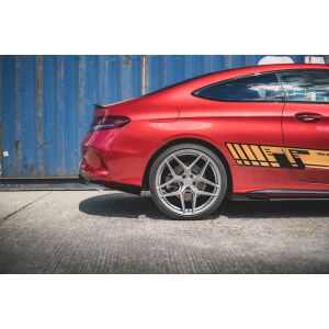 Maxton Design Robuste Racing Heck Ansatz Flaps Diffusor +Flaps für Mercedes-AMG C43 Coupe C205 schwarz Hochglanz