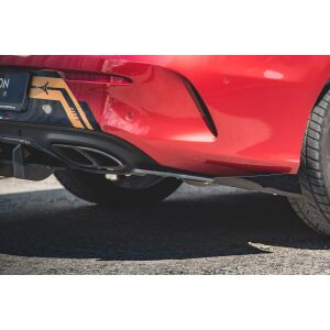 Maxton Design Robuste Racing Heck Ansatz Flaps Diffusor +Flaps für Mercedes-AMG C43 Coupe C205 schwarz Hochglanz