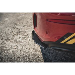 Maxton Design Robuste Racing Heck Ansatz Flaps Diffusor +Flaps für Mercedes-AMG C43 Coupe C205 schwarz Hochglanz