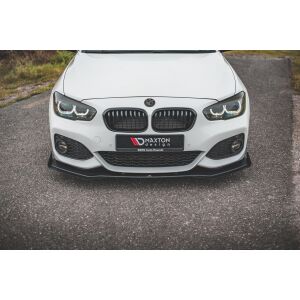 Maxton Design Robuste Racing Front Ansatz V.3 / V3 für passend +Flaps für BMW 1er F20 M-Paket Facelift / M140i  schwarz Hochglanz