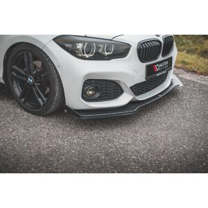 Maxton Design Robuste Racing Front Ansatz V.3 / V3 für passend +Flaps für BMW 1er F20 M-Paket Facelift / M140i  schwarz Hochglanz