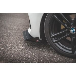 Maxton Design Robuste Racing Front Ansatz V.3 / V3 für passend +Flaps für BMW 1er F20 M-Paket Facelift / M140i  schwarz Hochglanz