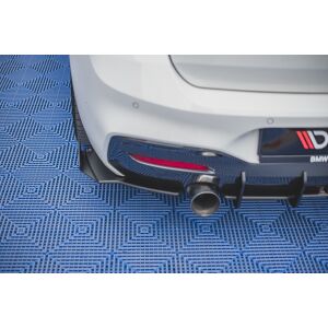 Maxton Design Robuste Racing Heck Ansatz Flaps Diffusor V.2 / V2 +Flaps für BMW 1er F20 M140i  schwarz Hochglanz