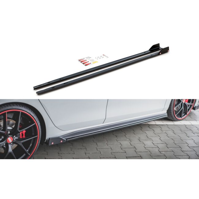 Maxton Design Seitenschweller Ansatz für + Flaps V.2 / V2 für Volkswagen Golf 8 GTI / GTI Clubsport