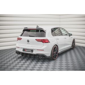 Maxton Design Robuste Racing Heck Ansatz Flaps Diffusor +Flaps für Volkswagen Golf 8 GTI schwarz Hochglanz