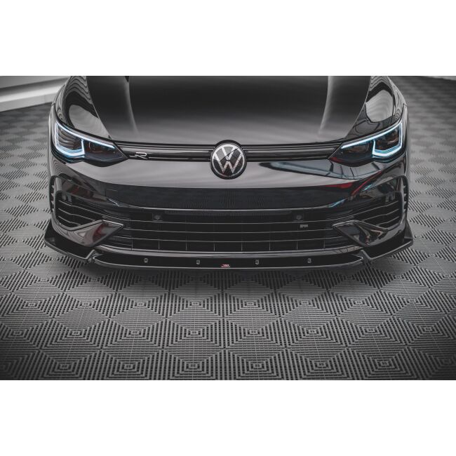 Maxton Design Front Ansatz V.2 / V2 für Volkswagen Golf R Mk8 schwarz Hochglanz