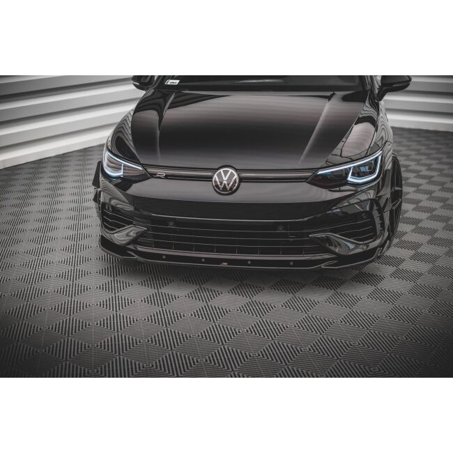 Maxton Design Front Ansatz V.4 / V4 für Volkswagen Golf R Mk8 schwarz Hochglanz