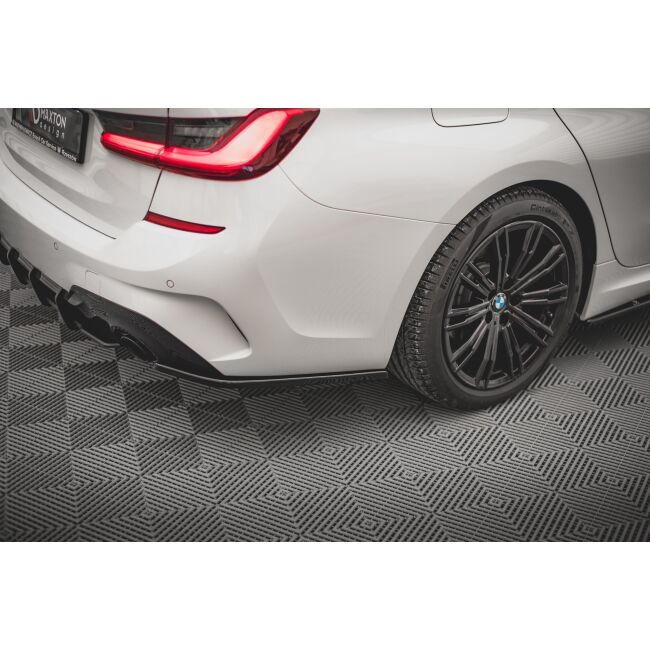 Maxton Design Heck Ansatz Flaps Diffusor V.2 / V2 für BMW 3er G20 / G21 M-Paket schwarz Hochglanz