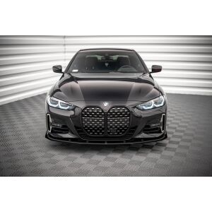 Maxton Design Street Pro Front Ansatz für +Flaps für BMW 4er M-Paket G22 schwarz Hochglanz