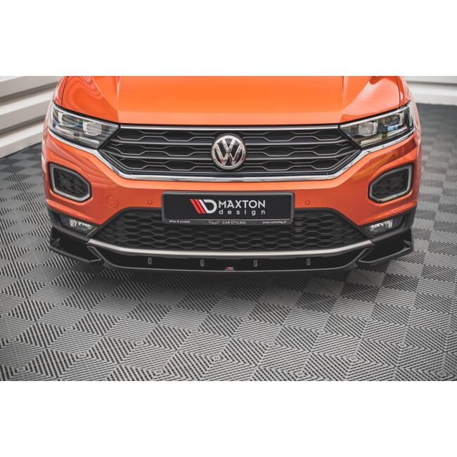 Maxton Design Front Ansatz V.1 / V1 für Volkswagen T-Roc Mk1 schwarz Hochglanz