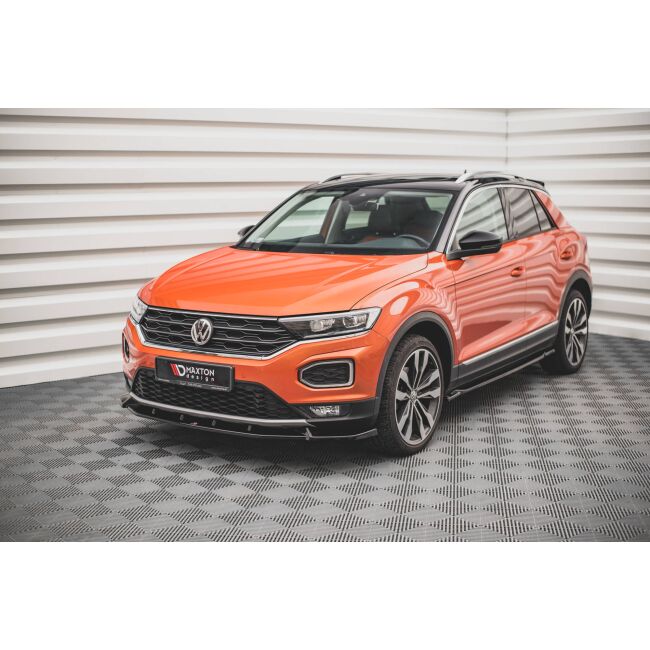 Maxton Design Front Ansatz V.2 / V2 für Volkswagen T-Roc Mk1 schwarz Hochglanz