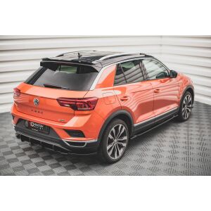 Maxton Design Heck Ansatz Flaps Diffusor für Volkswagen T-Roc Mk1 schwarz Hochglanz