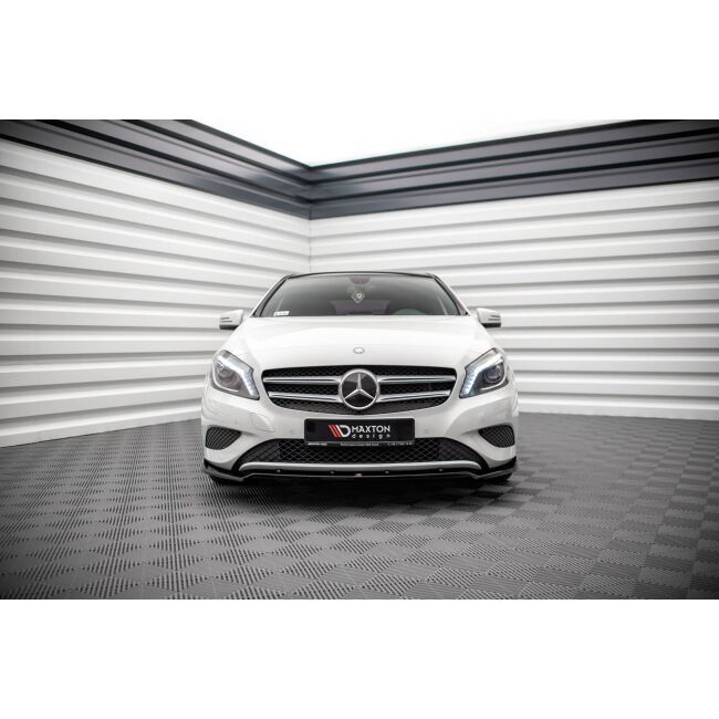 Maxton Design Front Ansatz V.2 / V2 für Mercedes-Benz A W176 schwarz Hochglanz