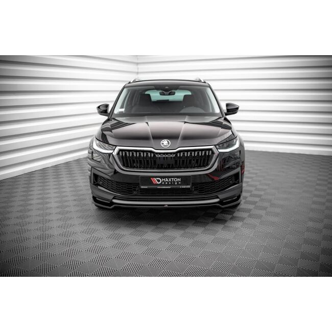 Maxton Design Front Ansatz V.2 / V2 für Skoda Kodiaq Mk1 Facelift schwarz Hochglanz