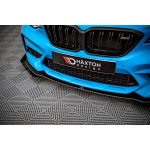 Maxton Design Street Pro Front Ansatz für +Flaps für V.1 / V1 + Flaps BMW M2 Competition F87 schwarz Hochglanz