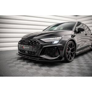 Maxton Design Street Pro Front Ansatz für +Flaps für V.1 / V1 + Flaps Audi RS3 8Y schwarz Hochglanz