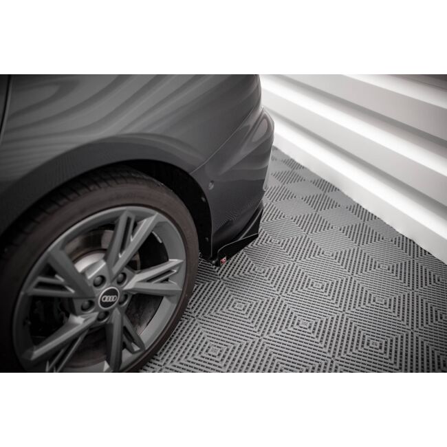 Maxton Design Street Pro Heck Ansatz Flaps Diffusor +Flaps für Audi S3 Limousine 8Y schwarz Hochglanz